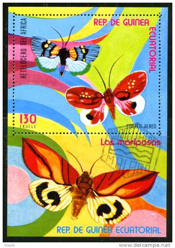 Äquatorial Guinea Mi.N° 1032 Block 254 Flugpostausgabe Gezähnt Von  1976, Schmetterlinge - Guinea (1958-...)