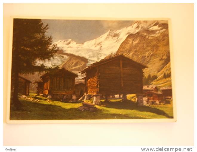 Suisse -Saas-Fee Alte Spaicher -Alphubel Und Täschhorn    Cca 1930's  VF  D57089 - Täsch