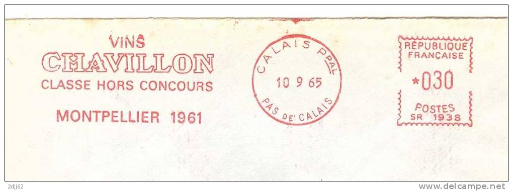 "Chavaillon", Concours, Montpellier, 1961, Calais - EMA Satas - Enveloppe    (B0744) - Vinos Y Alcoholes