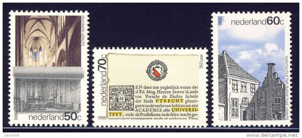 Niederlande / Netherlands 1986 : Mi 1294/1296 *** - Ereignisse / Events In Utrecht - Nuevos