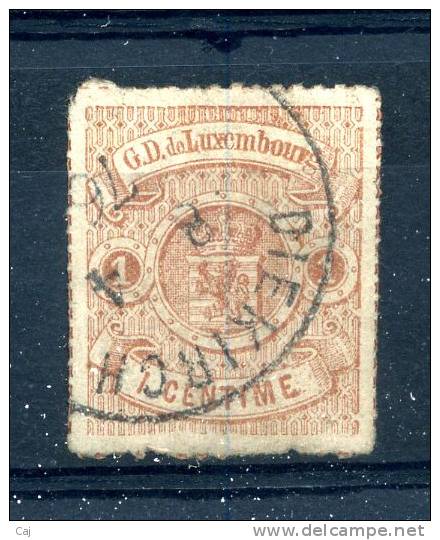 Luxembourg    :  Yv  16a  (o)  Brun Orange - 1859-1880 Coat Of Arms