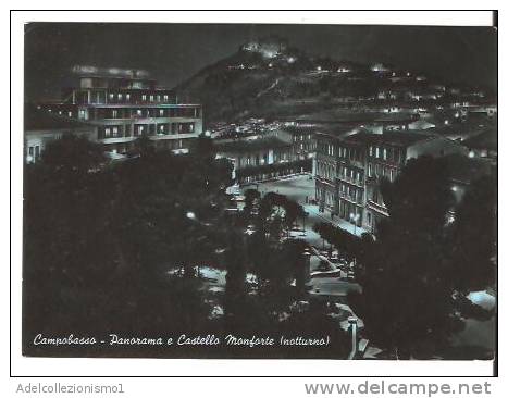 32628)cartolina Illustratoria Campobasso -  Panorama E Castello Di Notte - Campobasso