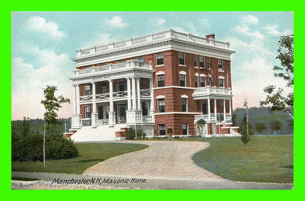 MANCHESTER, NH - MASONIC HOME - ANIMATED - UNDIVIDED BACK - THE HUGH C.LEIGHTON CO - - Manchester