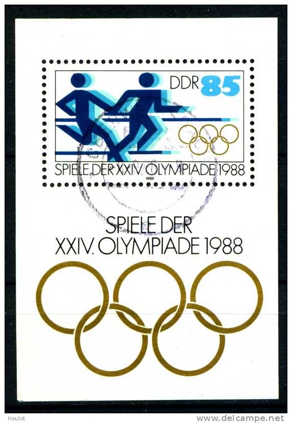 DDR Mi. N° 3189 Block 94 Gestempelt Spiele Der XXIV. Olympiade Staffellauf Mit Tagesstempel 6.9.88 - Autres & Non Classés