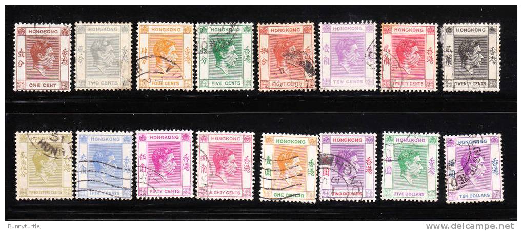 Hong Kong 1938-48 King George VI Def Used - Used Stamps