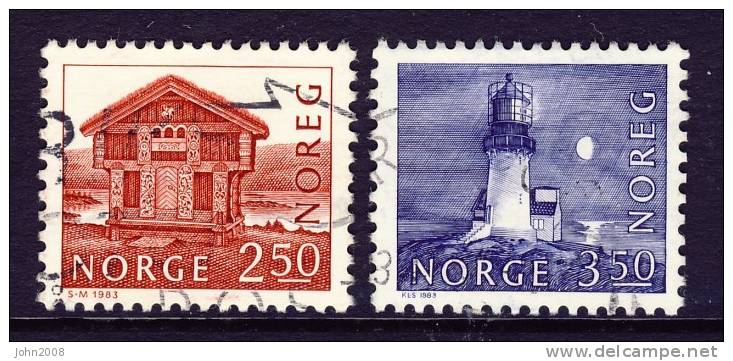 Norwegen / Norway 1983 : Mi.nr. 876-877 * - Bauwerke / Buildings - Usati