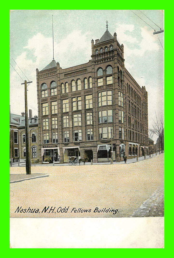 NASHUA, NH - ODD FELLOWS BUILDING - ANIMATED - THE HUGH C.LEIGHTON CO .MANUFACTURERS - - Nashua