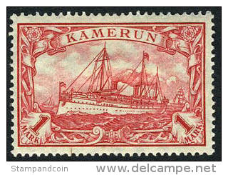 Germany Kameroun #16 Mint Lightly Hinged 1m Carmine Kaiser´s Yacht From 1900 - Camerún