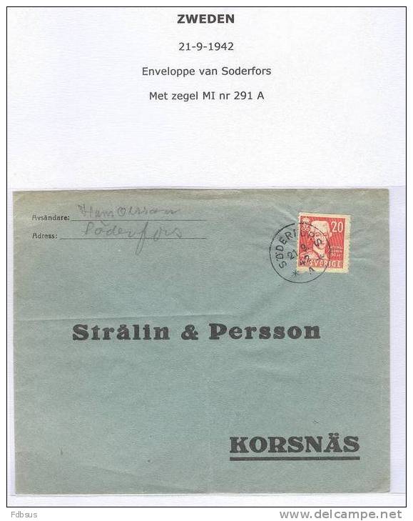 1942 ENVELOPPE VAN SODERFORS - Lettres & Documents