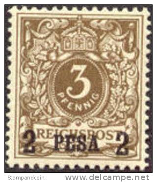 German East Africa #1 XF Mint Hinged 2pes On 3pf From 1893, Expertized - Duits-Oost-Afrika