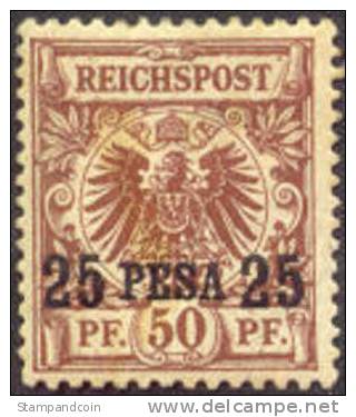 German East Africa #5 Mint Hinged 20pes On 50pf From 1893 - German East Africa