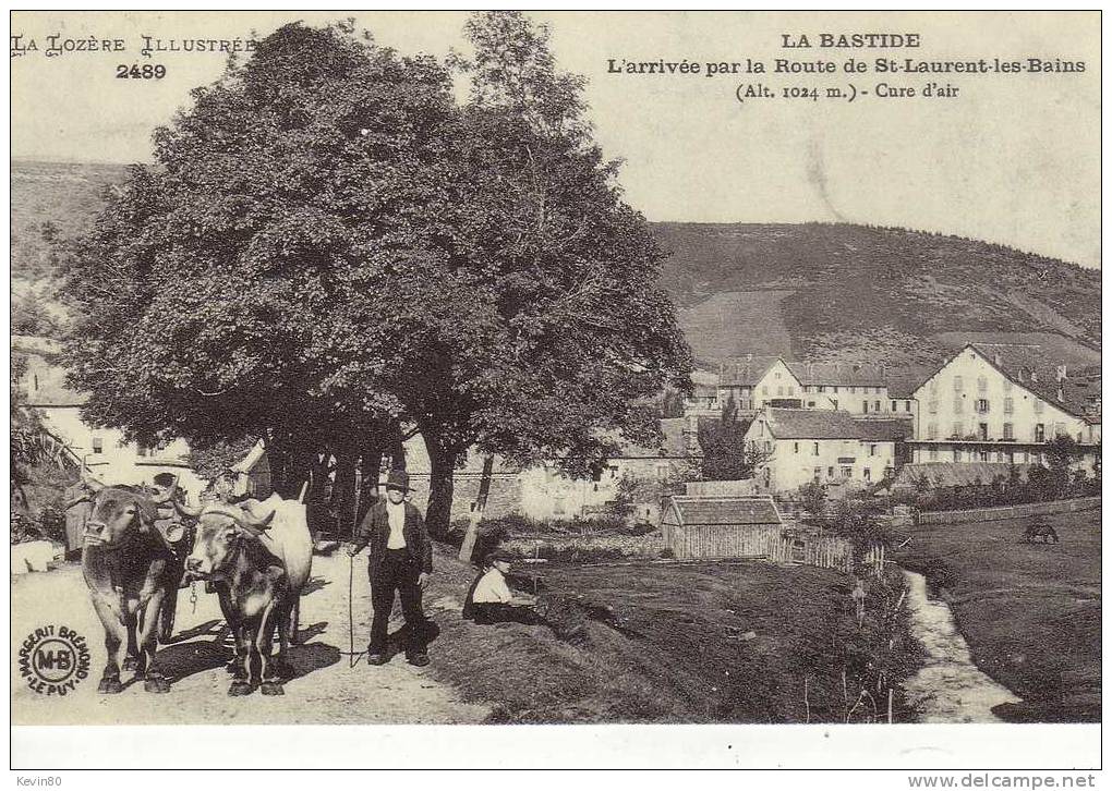 48 LA BASTIDE L'arrivée Par La Route De St Laurent Les Bains Cpa Animée (réédition) - Autres & Non Classés