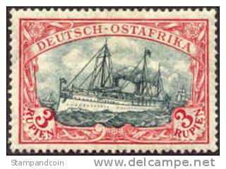 German East Africa #41 XF Mint Hinged 3r Wine Red From 1908 - Duits-Oost-Afrika