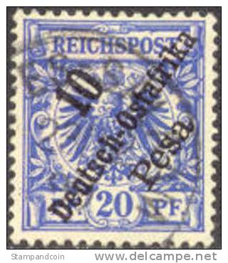German East Africa #9 Used 10pes On 20pf From 1896 - África Oriental Alemana