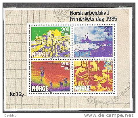 R170.-.NORGE / NORWAY / NORUEGA .-. 1985- SCOTT # : B68 -. USED.-. OFFSHORE OIL DRILLING - Usati
