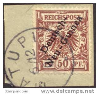 German New Guinea #6 SUPERB Used 50pf From 1897 On Paper, Expertized - Deutsch-Neuguinea