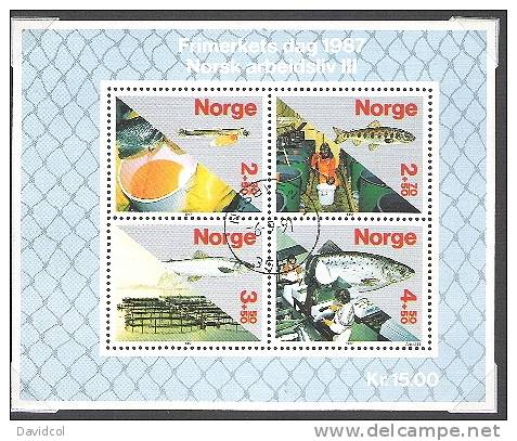 R281.-.NORGE / NORWAY / NORUEGA .-. 1987- SCOTT # : B70 -. USED.-. SALMON  INDUSTRY. - Usati