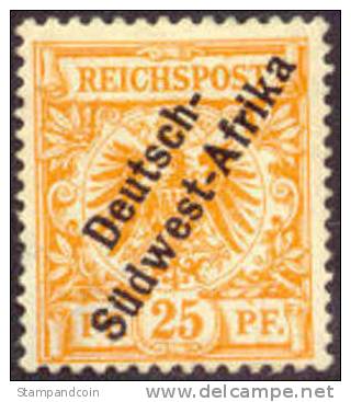 German SW Africa #5 Mint No Gum 25pf From 1897 - África Del Sudoeste Alemana