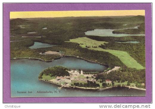 Saranac Inn And Golf Course, Adirondacks, Upper Saranac Lake, NY. Hand Colored  1910s - Adirondack
