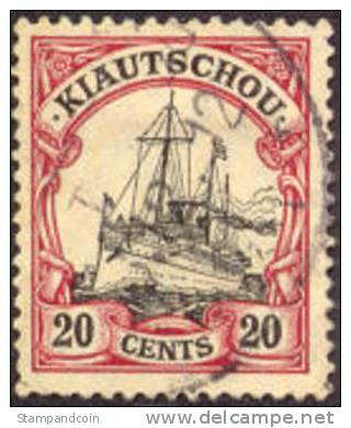 German Kiauchau #37 XF Used 20c From 1905 - Kiaochow