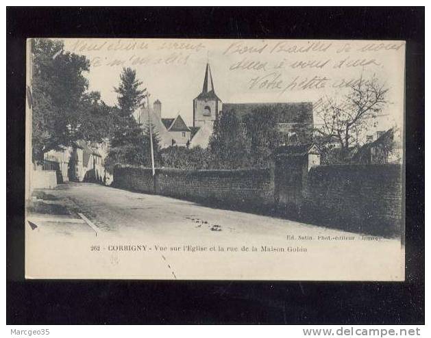 Corbigny Vue Sur L'église & La Rue De La Maison Gobin édit.satin N° 262  Belle Carte - Corbigny