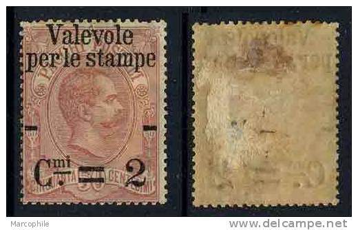 ITALIE / 1890 # 48 * - 2/50 C. Carmin / COTE 50.00 EUROS - Ongebruikt