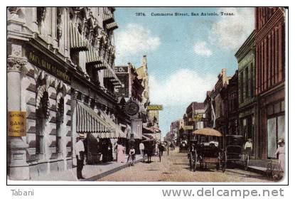 USA, Texas San Antonio. Commerce Street. Old Postcard. - San Antonio