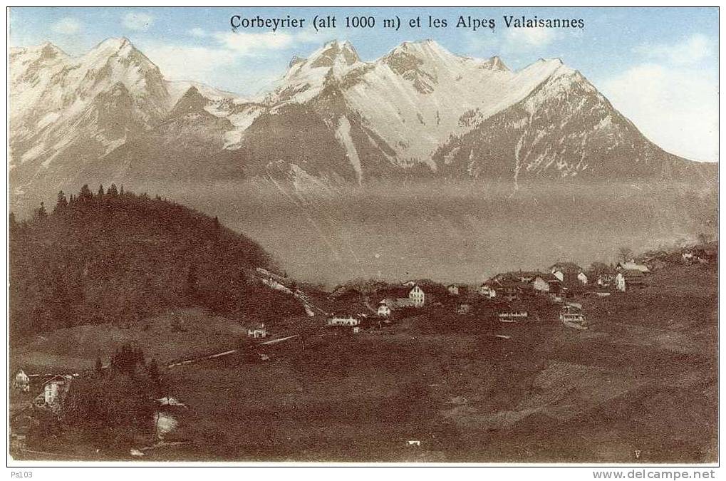 Suisse - Corbeyrier (Vaud) Et Les Alpes Valaisannes - Corbeyrier