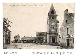 Carte Postale Ancienne Marolles Les Braults - L'Eglise Et La Place - Marolles-les-Braults