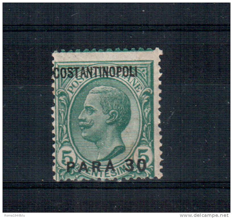 COSTANTINOPOLI 1923 30 P. SU 5 C. SASSONE N. 76 * LINGUELLATO OTTIMO STATO - Uffici D'Europa E D'Asia