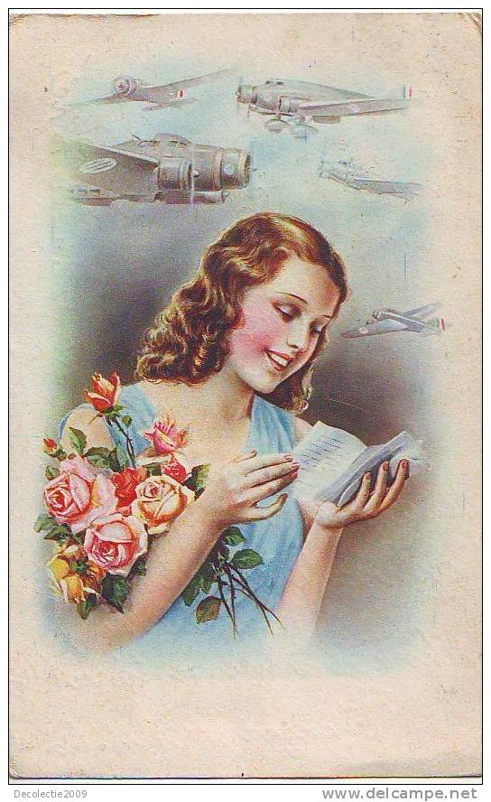 ZD1566Aviation Avions ART DECO Aviator Lover Nice Circulated 1943 Postcard - 1939-1945: 2de Wereldoorlog