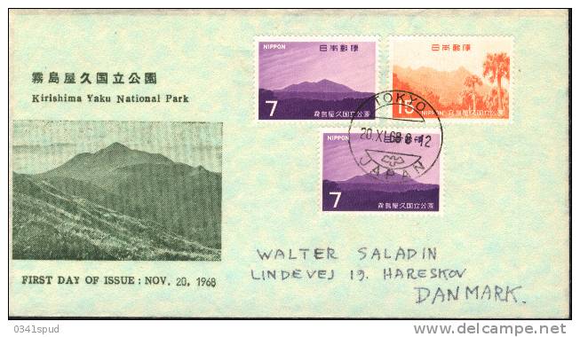 1968 Japon FDC Kirishima Yaku National Park - FDC