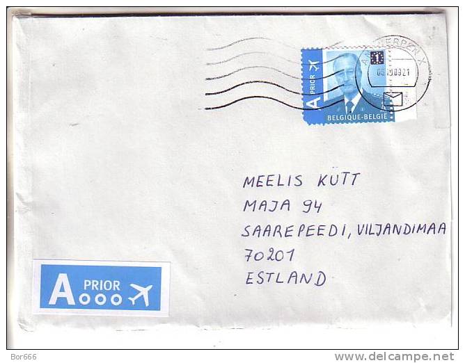 GOOD BELGIUM Postal Cover To ESTONIA 2009 - Good Stamped: King - Covers & Documents