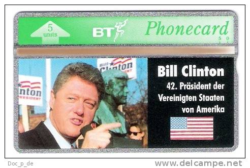 UK - Great Britain - BT - Bill Clinton - 5 Units - Mint - Limited Edition - BT Overseas Issues