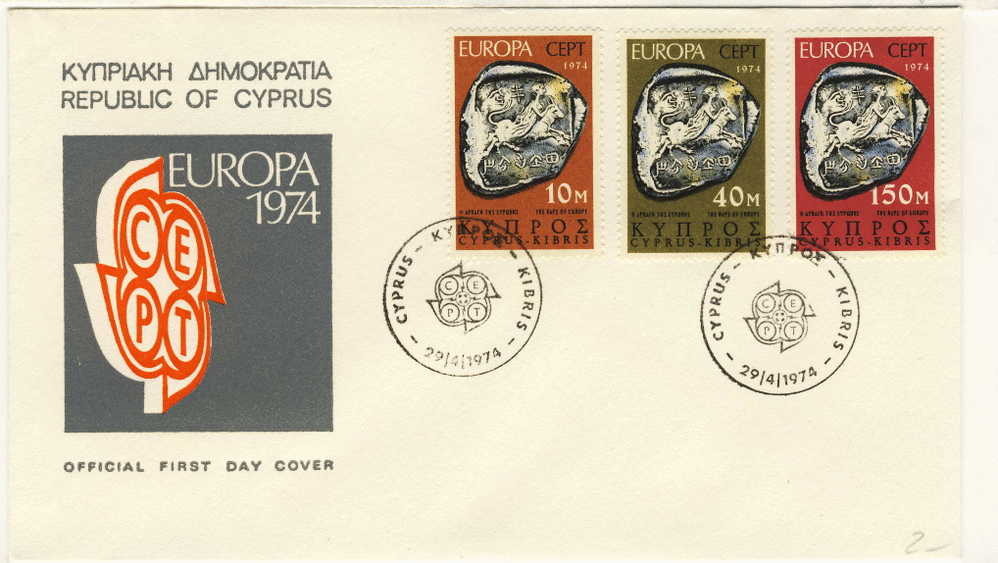 CYPRUS FDC MICHEL 409/11 EUROPA 1974 - 1974