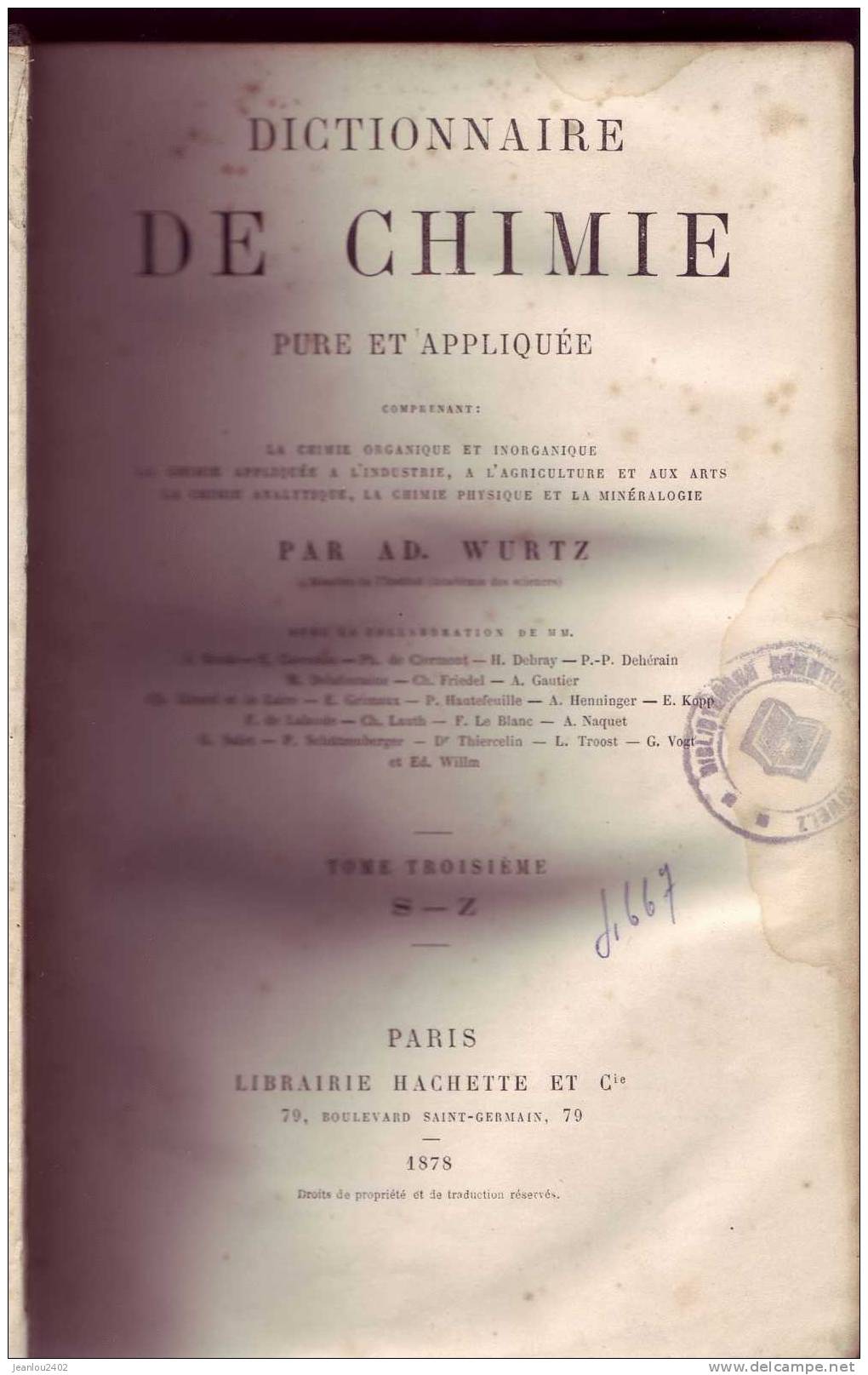 DICTIONNAIRE DE CHIMIE PURE ET APPLIQUEE - Dictionaries