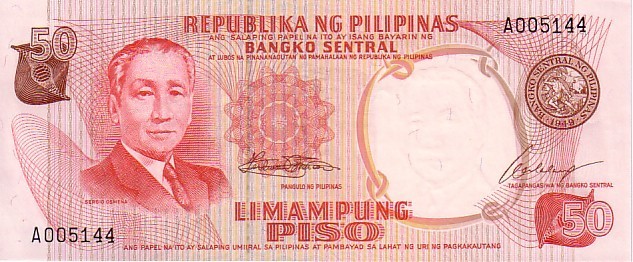 PHILIPPINES    50 Piso   Non Daté (1969)    Pick 146a  Signature 7   ***** BILLET  NEUF ***** - Filipinas