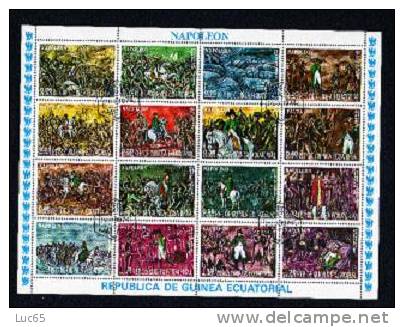 Guinée équatoriale Bloc Feuillet  16 Timbres Napoléon Et Son Armée - Napoléon