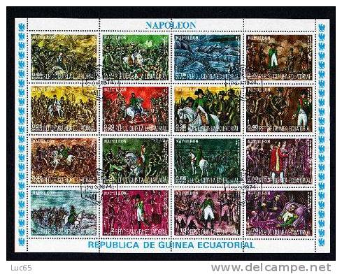 Guinée équatoriale Bloc Feuillet  16 Timbres Napoléon Et Son Armée - Napoléon