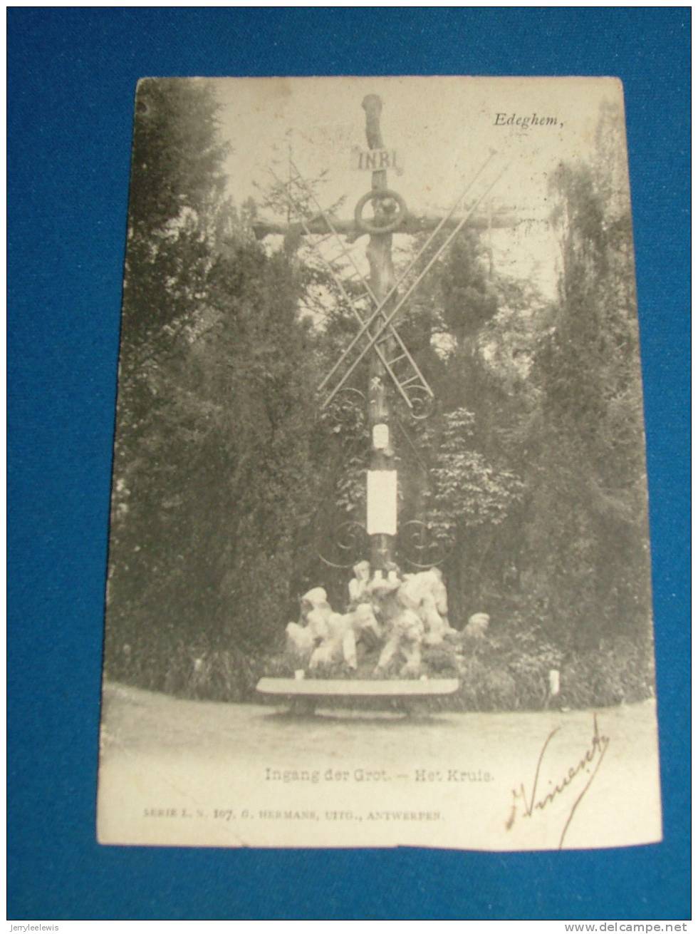 Edeghem  - Ingang Der Grot -   Het Kruis  -  1903 - Edegem