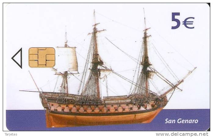 TARJETA DE ESPAÑA DE El Barco San Genaro (con Pequeña Muesca En El Lado Derecho) - Emisiones Básicas