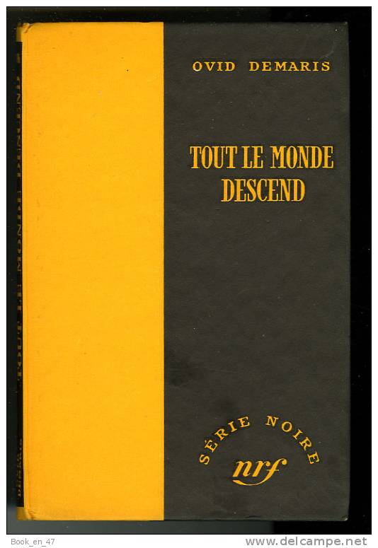 {43102} Ovis Demaris " Tout Le Monde Descend " ; Gallimard Série Noire N° 396 , EO (Fr) 1957 . - Série Noire