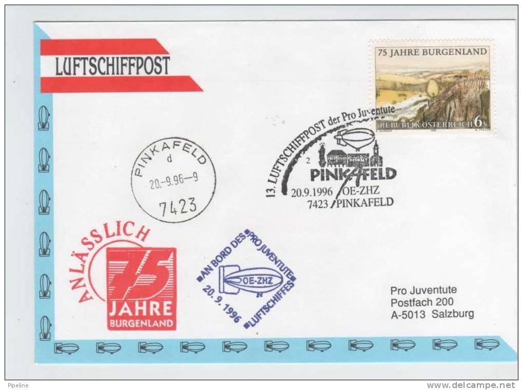 Austria Air Ship Mail PINKAFELD 20-9-1996 With 3 Different Cancels - Par Ballon