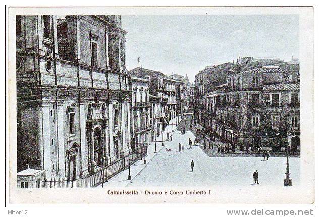 251-Caltanissetta-Sicilia -Duomo E Corso Umberto I-v.1926 X Avola.Affrancata 20c.V.E.III - Caltanissetta