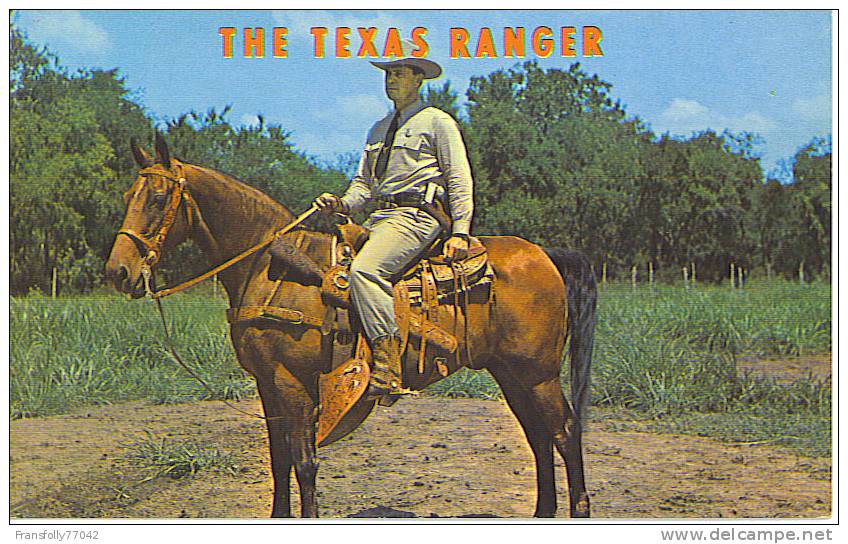 TEXAS Texas Ranger FULL REGALIA On His Horse Circa 1960 - Police - Gendarmerie