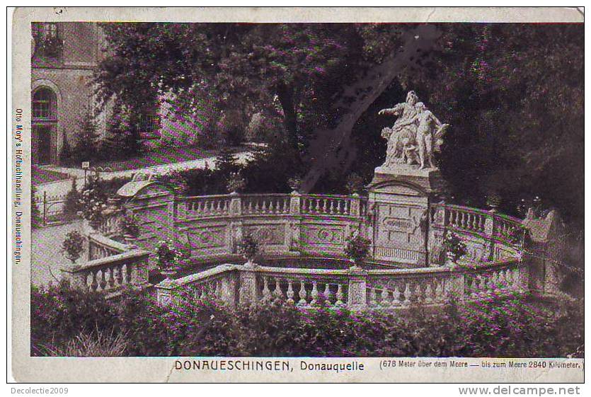 Z5100 Germany Bade Wurtemberg Donaueschingen Circulated 1924 Transversal Bending Postcard - Donaueschingen