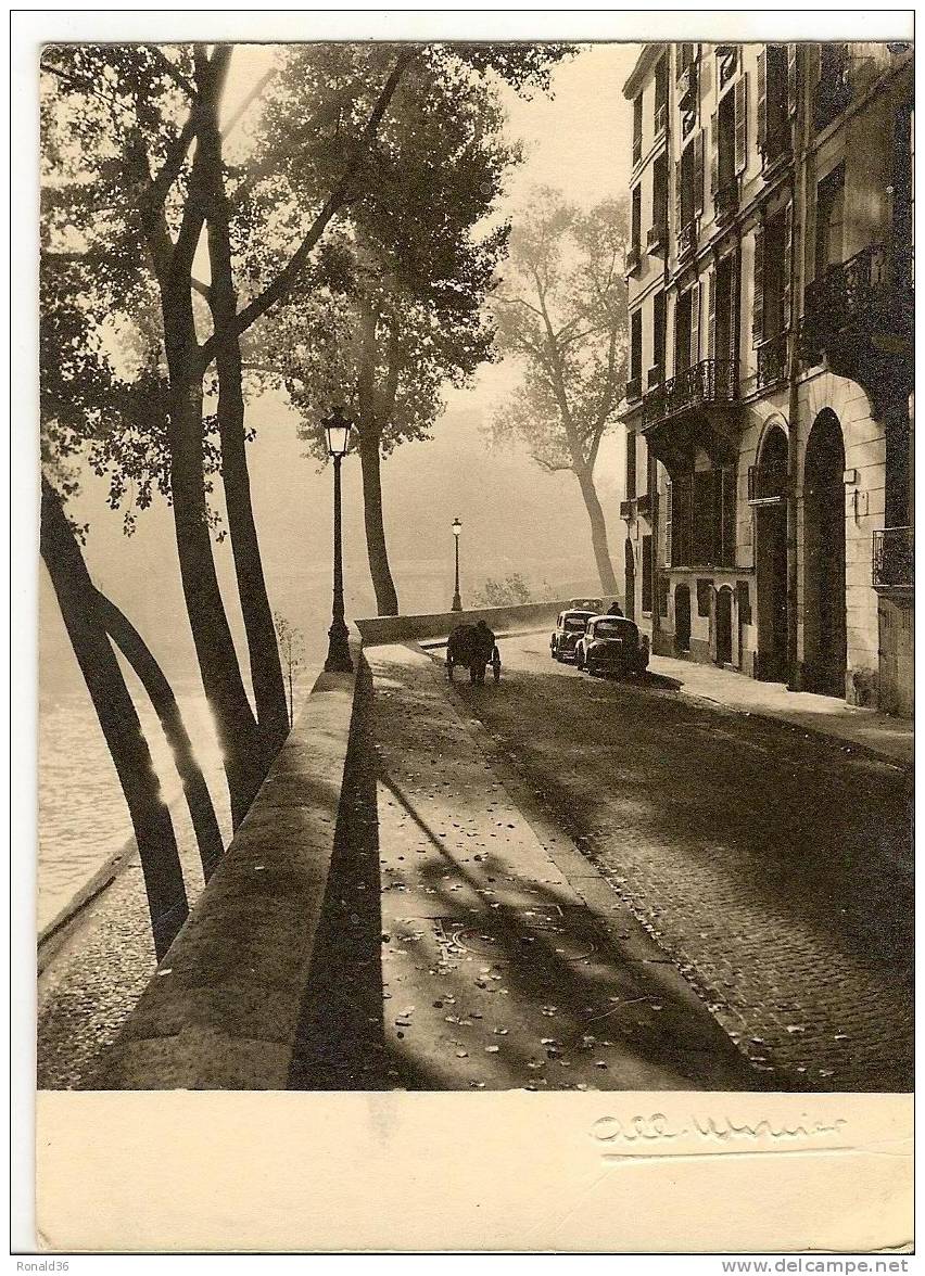 Cp 75 PARIS Quai D´anjou , Matin D´automne ( Albert MONIER En Relief En Bas ) Renault 4cv  Voiture Automobile - The River Seine And Its Banks