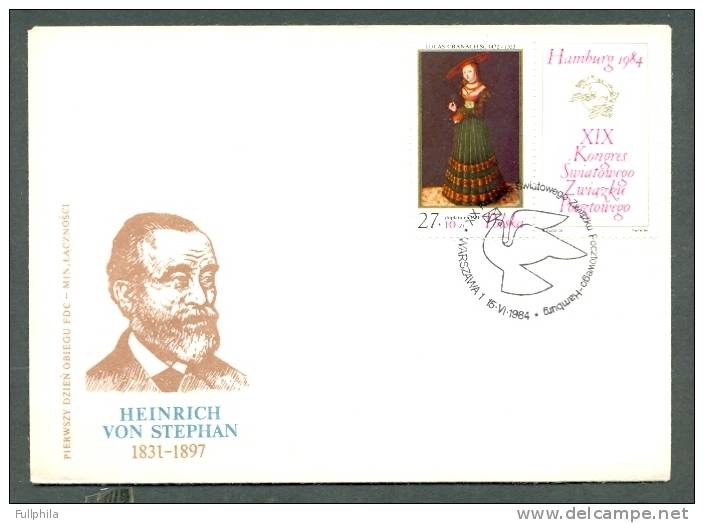 1984 POLAND WORLD POSTAL CONGRESS MICHEL: 2920 FDC - FDC