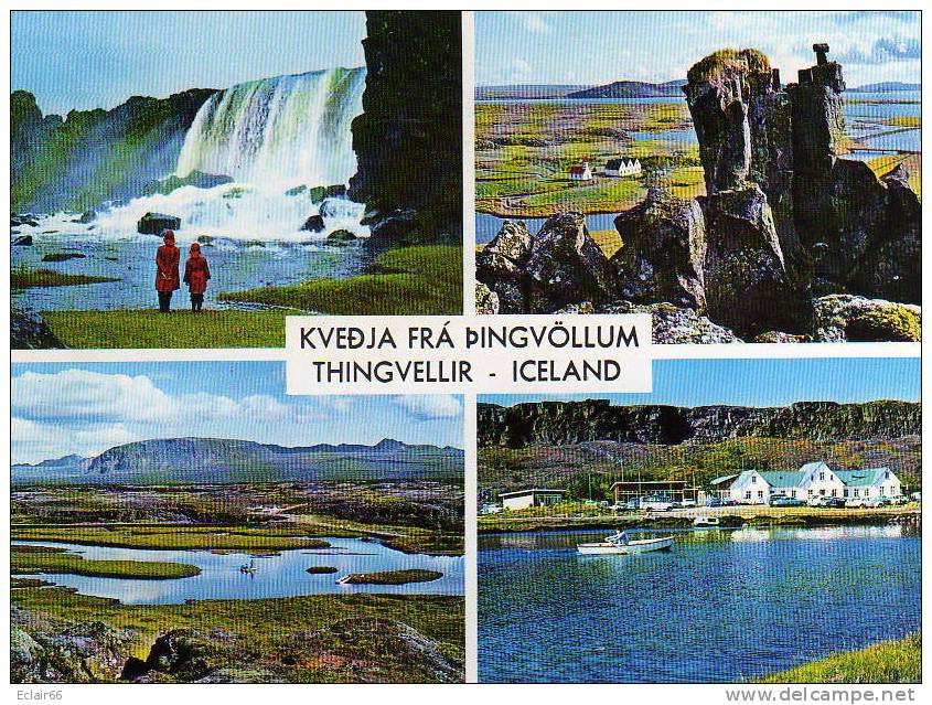 Reykjavik , Iceland, 4-view Postcard, PU-1980 - Islandia