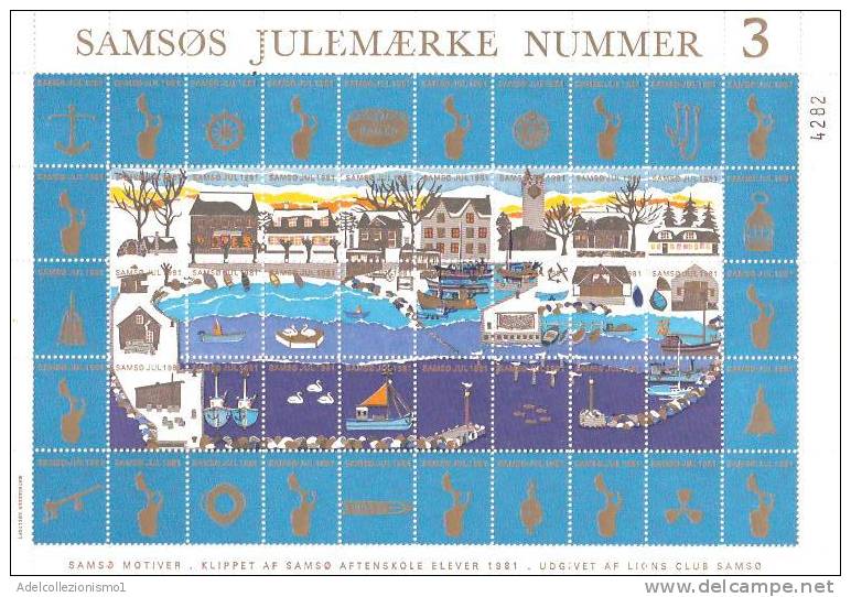 32150)foglio Completo Chiudi Lettera , Danimarca 1981 - Samsos Julemaerke N°3 - Feuilles Complètes